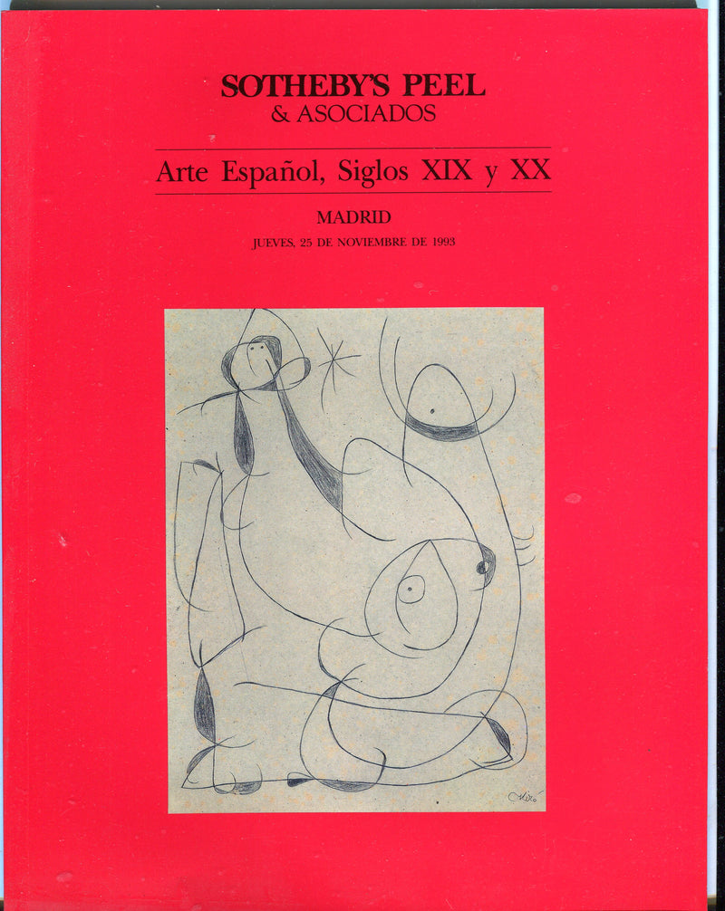 Sothebys Auction Catalog Nov 25 1993 Arte Espanol, Siglos XIX y XX   - TvMovieCards.com