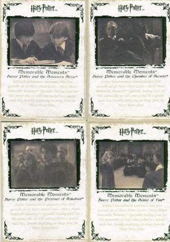 Harry Potter Memorable Moments Green Foil Promo Card Set 4 Cards   - TvMovieCards.com