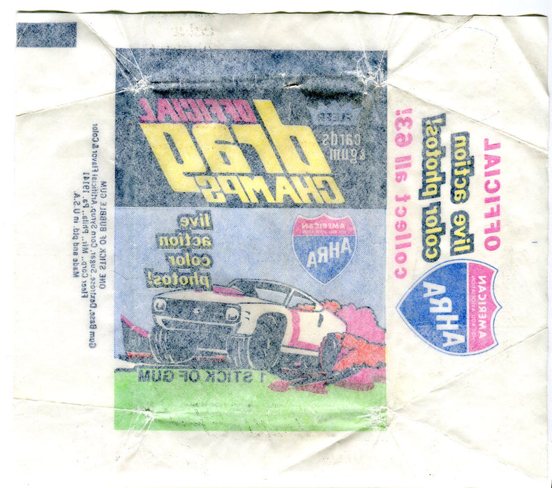 Official Drag Champs 1972 Fleer Vintage Bubble Gum Trading Card Wrapper #3   - TvMovieCards.com