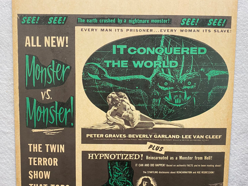 1956 It Conquered the World/The She-Creature Combo Window Card 14 x 22 Poster   - TvMovieCards.com