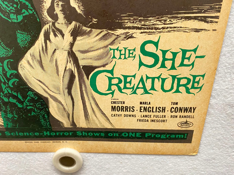 1956 It Conquered the World/The She-Creature Combo Window Card 14 x 22 Poster   - TvMovieCards.com