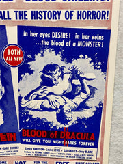 I Was A Teenage Frankenstein / Blood of Dracula Combo Window Card 14 x 22 Poster   - TvMovieCards.com