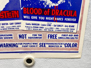 I Was A Teenage Frankenstein / Blood of Dracula Combo Window Card 14 x 22 Poster   - TvMovieCards.com