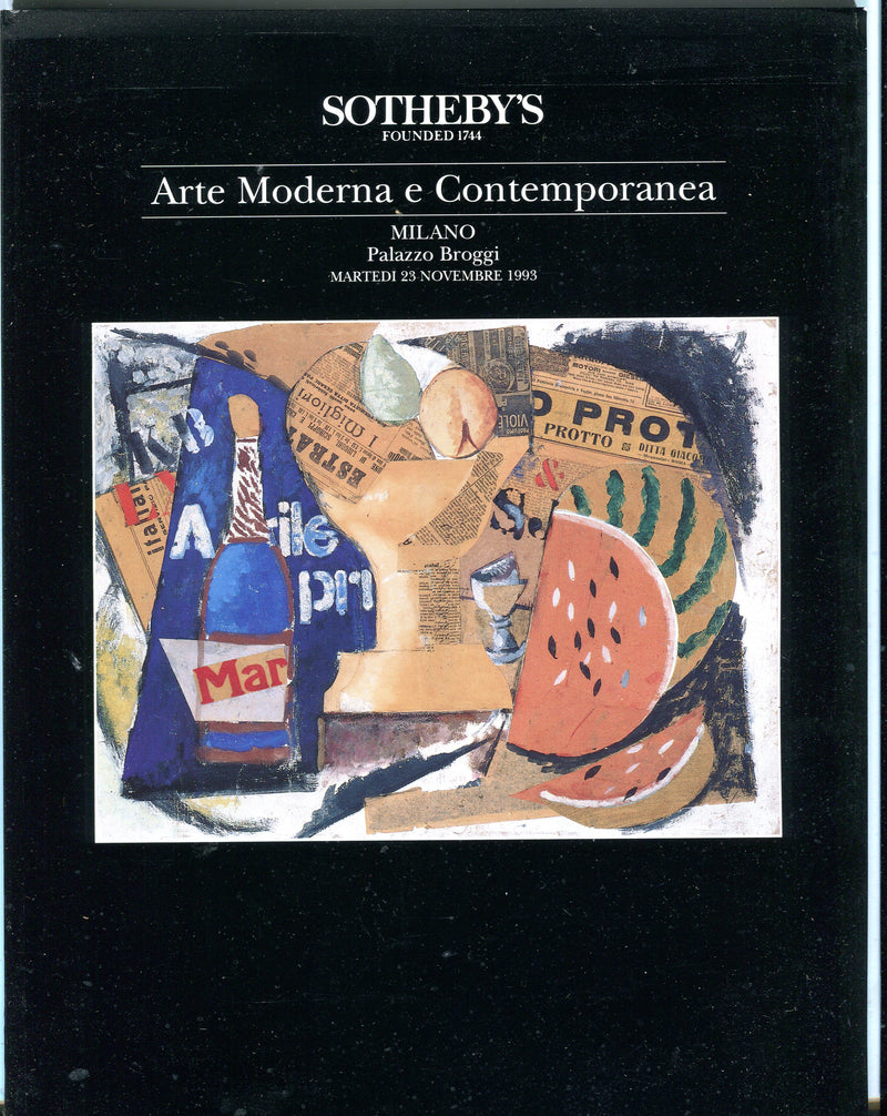 Sothebys Auction Catalog Nov 23 1993 Arte Moderna e Contemporanea   - TvMovieCards.com
