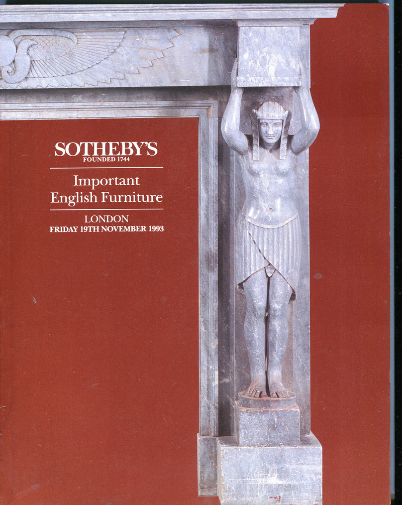 Sothebys Auction Catalog Nov 19 1993 Important English Furniture   - TvMovieCards.com