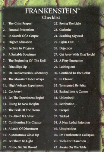 Frankenstein by Artbox Base Card Set 72 Cards 2006   - TvMovieCards.com