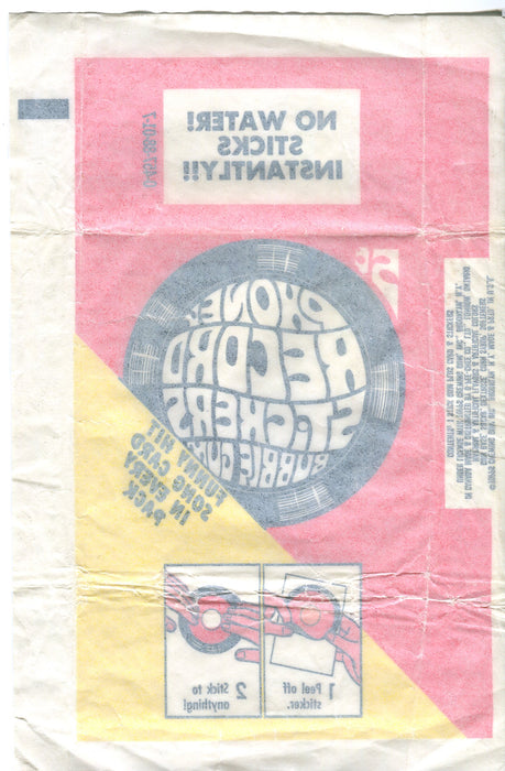 Phone Record Stickers 1967 Topps Vintage 5 Cent Bubble Gum Trading Card Wrapper   - TvMovieCards.com