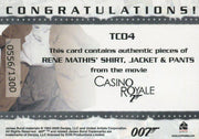 James Bond in Motion 2008 Rene Mathis Triple Costume Card TC04 #0556/1300   - TvMovieCards.com