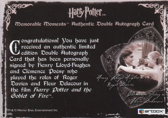 Harry Potter Memorable Moments 2 Lloyd Hughes Poesey Double Autograph Card   - TvMovieCards.com