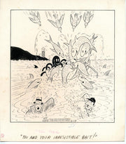 Jeff Keate Time Out Comic Strip Original Art  Fishing (Irresistible Bait)   - TvMovieCards.com