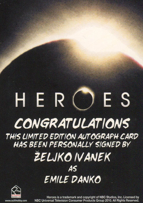 Heroes Archives Zeljko Ivanek as Emile Danko Autograph Card   - TvMovieCards.com