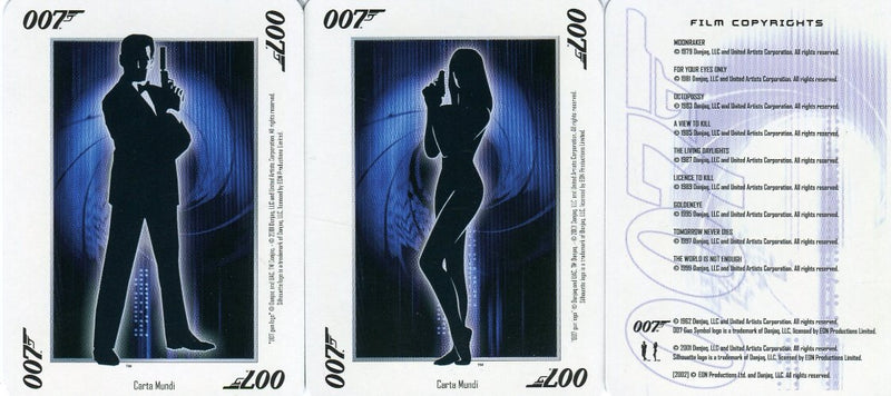 James Bond 007 Films 11-19 Playing Card Deck 55 Cards EON Productions 2002 - TvMovieCards.com