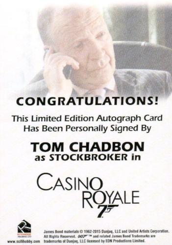 James Bond Archives Final Edition 2017 Tom Chadbon Autograph Card   - TvMovieCards.com