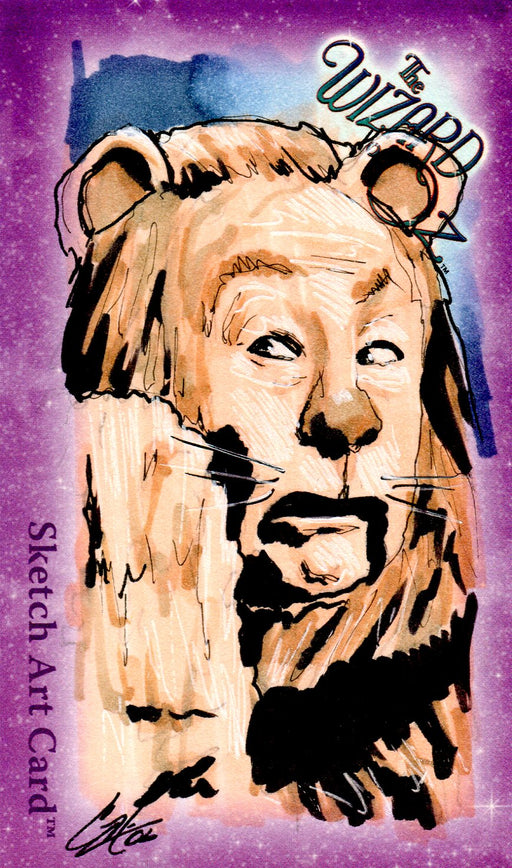 Wizard of Oz Cat Staggs (3" x 5") Autograph Sketch Card Cowardly Lion   - TvMovieCards.com