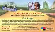 Wizard of Oz Cat Staggs (3" x 5") Autograph Sketch Card Cowardly Lion   - TvMovieCards.com