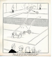 Jeff Keate Time Out Comic Strip Original Art  Tennis  (Highly Touted Serve)   - TvMovieCards.com