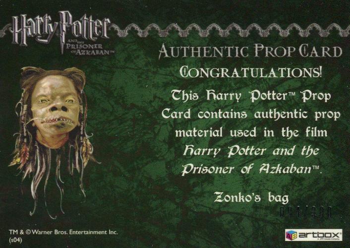 Harry Potter and the Prisoner of Azkaban Zonko's Bag Prop Card HP #094/300   - TvMovieCards.com