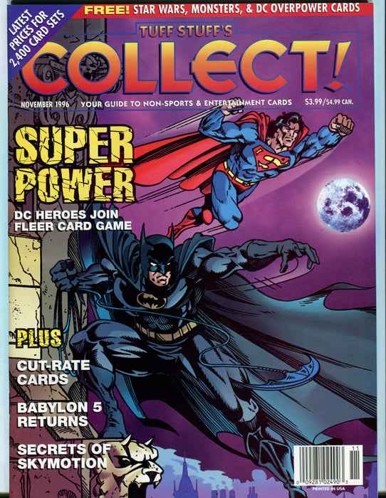 Tuff Stuff's Collect! Magazine Jan 1993 - Sept 1999 (72 Issues) You Pick! November 1996  - TvMovieCards.com