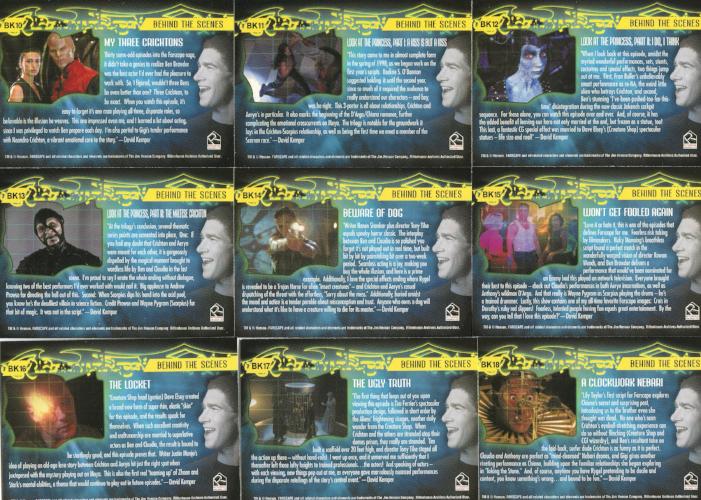 Farscape Season 2 Behind the Scenes with David Kemper Chase Card Set 22 Cards   - TvMovieCards.com