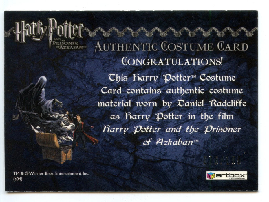 Harry Potter Prisoner Azkaban Daniel Radcliffe Costume Card #076/100   - TvMovieCards.com