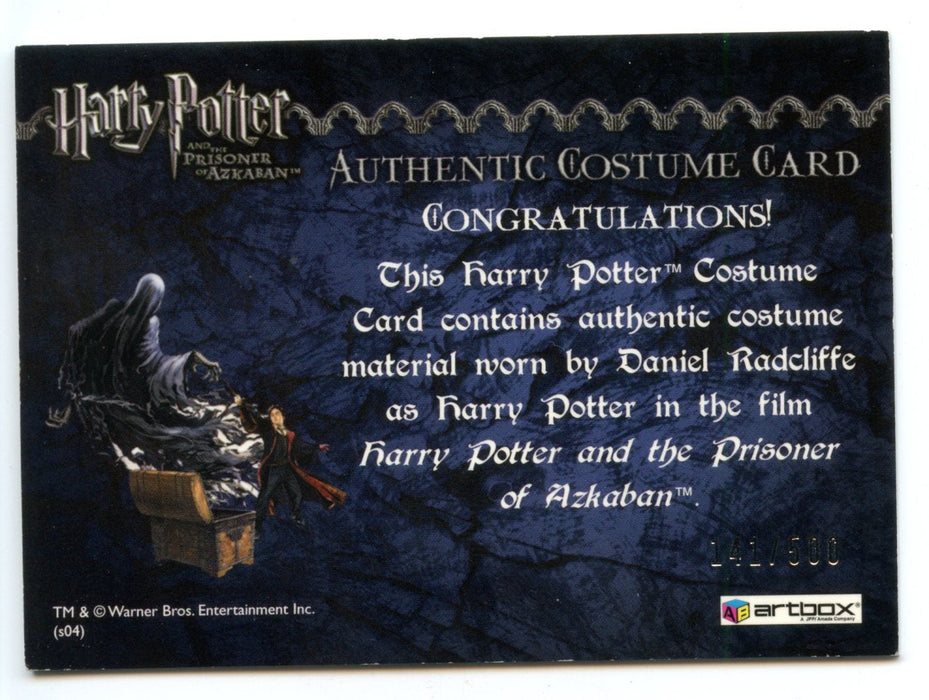 Harry Potter Prisoner Azkaban Harry's Black Cloak Costume Card HP #141/500   - TvMovieCards.com