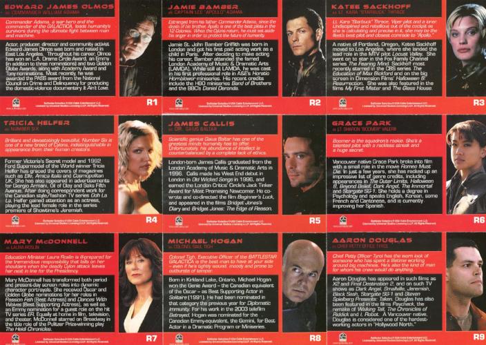 Battlestar Galactica Premiere Edition Roll Call Chase Card Set 9 Cards   - TvMovieCards.com