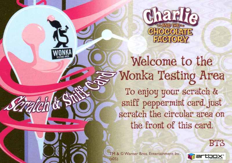 Charlie & Chocolate Factory Box Topper Scratch & Sniff Chase Card BT3   - TvMovieCards.com