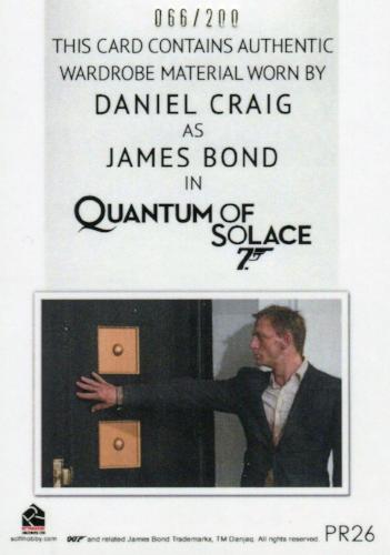 James Bond Archives Final Edition 2017 Relic Costume Card PR26 #066/200   - TvMovieCards.com