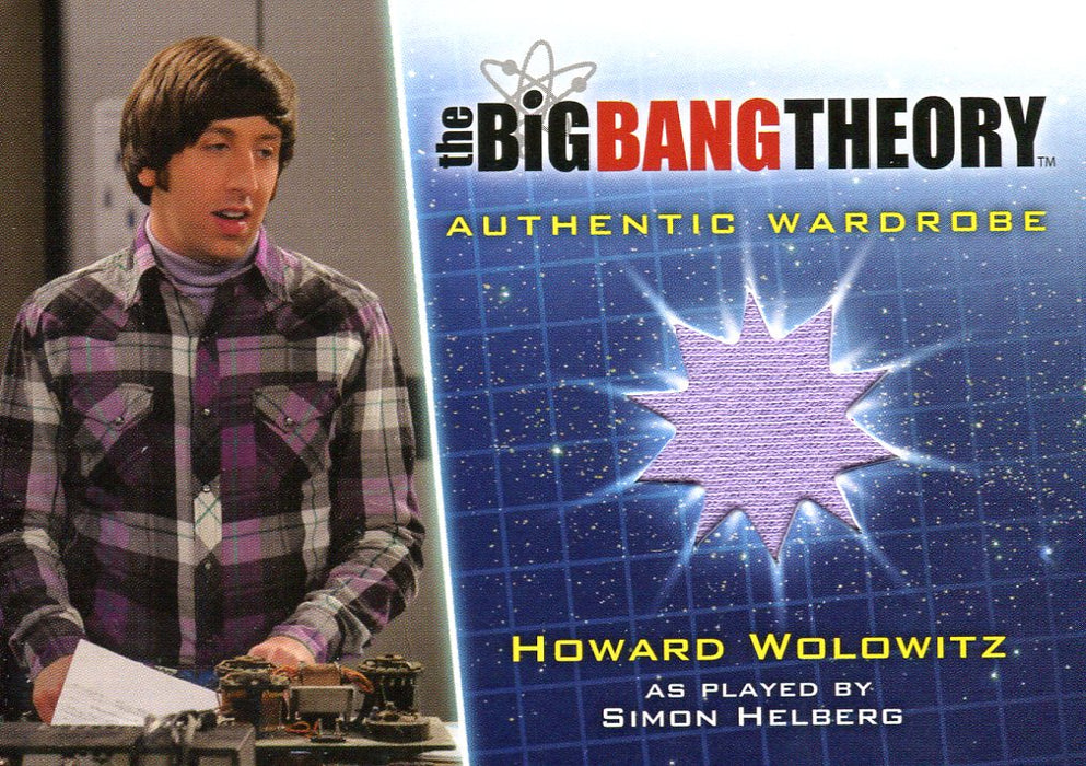 Big Bang Theory Season 5 Howard's Lavender Shirt Wardrobe Costume Card M18   - TvMovieCards.com