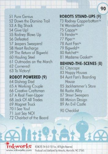 Robots Movie Base Card Set 90 Trading cards Inkworks 2005 - TvMovieCards.com