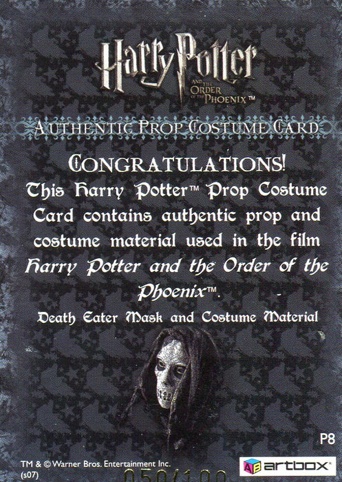 Harry Potter Order Phoenix Update Prop Costume Card P8 HP #050/100   - TvMovieCards.com