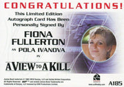James Bond Mission Logs Fiona Fullerton as Pola Ivanova Autograph Card A185   - TvMovieCards.com