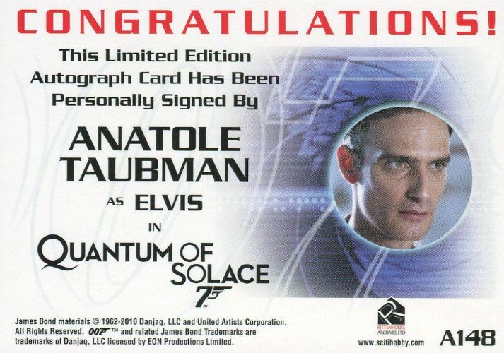 James Bond Mission Logs Anatole Taubman Autograph Card A148   - TvMovieCards.com