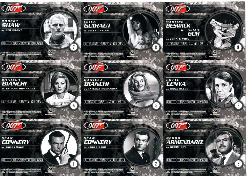 James Bond Goldfinger & From Russia With Love 9 Card Sets 2003   - TvMovieCards.com