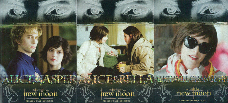 The Twilight Saga: New Moon Seeing Alice Foil Chase Card Set SE-1 thru SE-3   - TvMovieCards.com
