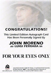 James Bond 50th Anniversary Series One John Moreno Autograph Card   - TvMovieCards.com