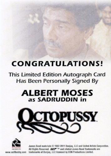 James Bond 50th Anniversary Series One Albert Moses Autograph Card   - TvMovieCards.com