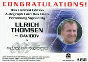 James Bond Mission Logs Ulrich Thomsen as Davidov Autograph Card A158   - TvMovieCards.com