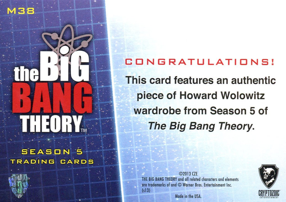 Big Bang Theory Season 5 Howard's Striped Shirt Wardrobe Costume Card M38   - TvMovieCards.com