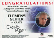 James Bond in Motion 2008 Clemens Schick as Kratt Autograph Card A103   - TvMovieCards.com