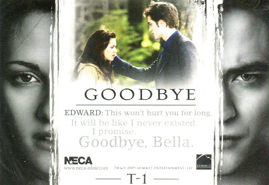 The Twilight Saga: New Moon Target Exclusive Goodbye, Bella Foil Chase Card T-1   - TvMovieCards.com