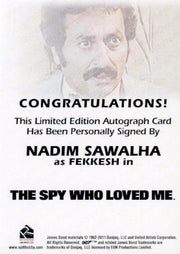 James Bond 50th Anniversary Series One Nadim Sawalha Autograph Card   - TvMovieCards.com