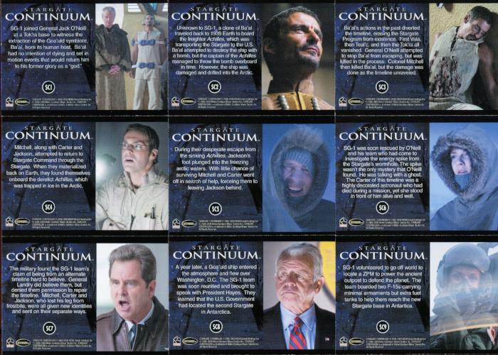 Stargate SG-1 Heroes Continuum Chase Card Set SC1 thru SC18   - TvMovieCards.com