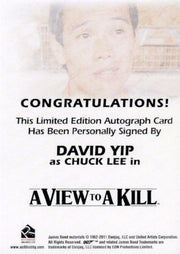 James Bond 50th Anniversary Series One David Yip Autograph Card   - TvMovieCards.com