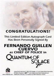 James Bond 50th Anniversary Series One Fernando Guillen Cuervo Autograph Card   - TvMovieCards.com