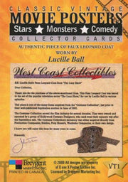 Classic Vintage Movie Posters 2 Lucille Ball Costume Card VT1 Variant #2 Breyge - TvMovieCards.com