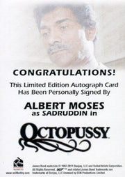 James Bond Mission Logs Albert Moses as Sadruddin Autograph Card   - TvMovieCards.com