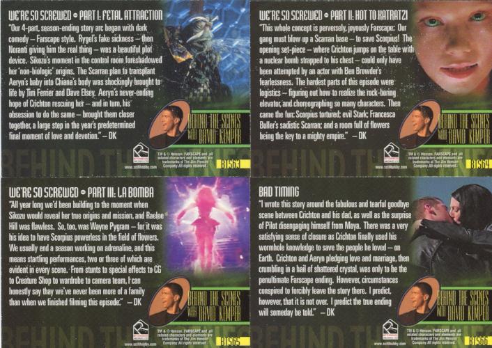 Farscape Season 4 Behind the Scenes with David Kemper Chase Card Set 22 Cards   - TvMovieCards.com