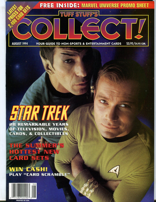 Tuff Stuff's Collect! Magazine Jan 1993 - Sept 1999 (72 Issues) You Pick! August 1994  - TvMovieCards.com