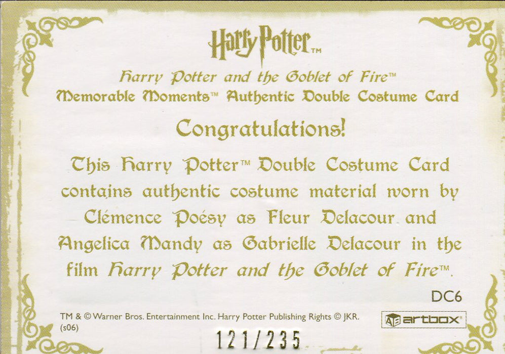 Harry Potter Memorable Moments Fleur Gabrielle Costume Card HP DC6 #121/235   - TvMovieCards.com